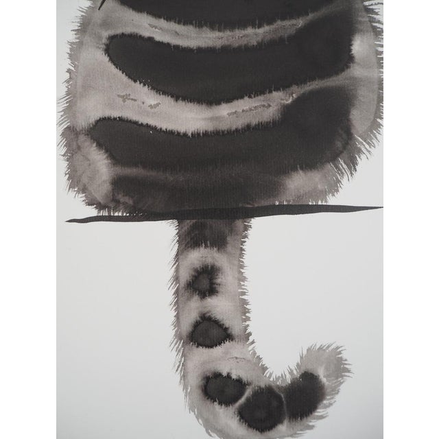 Contemporary Laszlo Tibay, Le chat mielleux, Ink & Wash Drawing For Sale - Image 3 of 6
