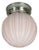 Art Deco Pink Frosted Glass and Chrome Globe Flush Mount, Sweden, 1940s For Sale