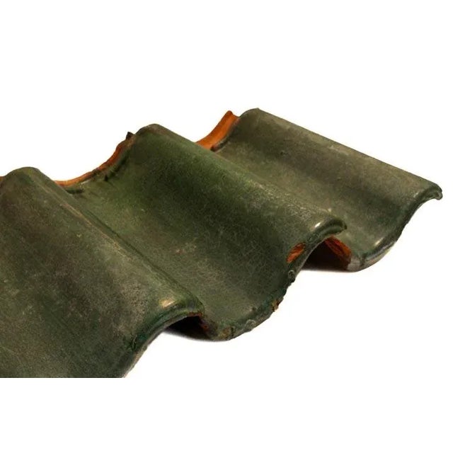 1940s Terracotta Roof or Decorative Border Tile Olive For Sale - Image 5 of 9