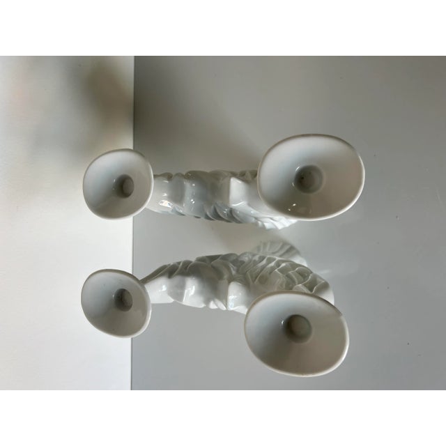 Ceramic Vintage Naaman White Porcelain Shabat Candleholder - a Pair For Sale - Image 7 of 10
