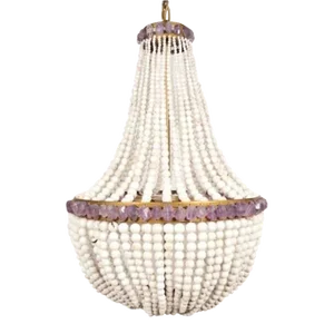 Marjorie Skouras Design Jany White Turquoise and Amethyst Empire Chandelier
