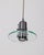 Minimalist pendant lamp, in black metal and transparent glass, Italian design, 80s. Up to 250V (Europe/UK Standard).The...
