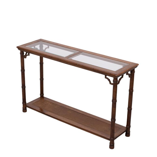 Chippendale Chinese Console Table in Faux Bamboo, 1970s For Sale - Image 11 of 11