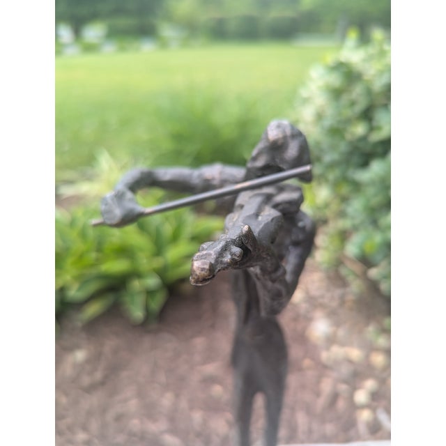 Bronze Vintage Brutalist Diego Giacometti Style Bronze Figurine For Sale - Image 8 of 12
