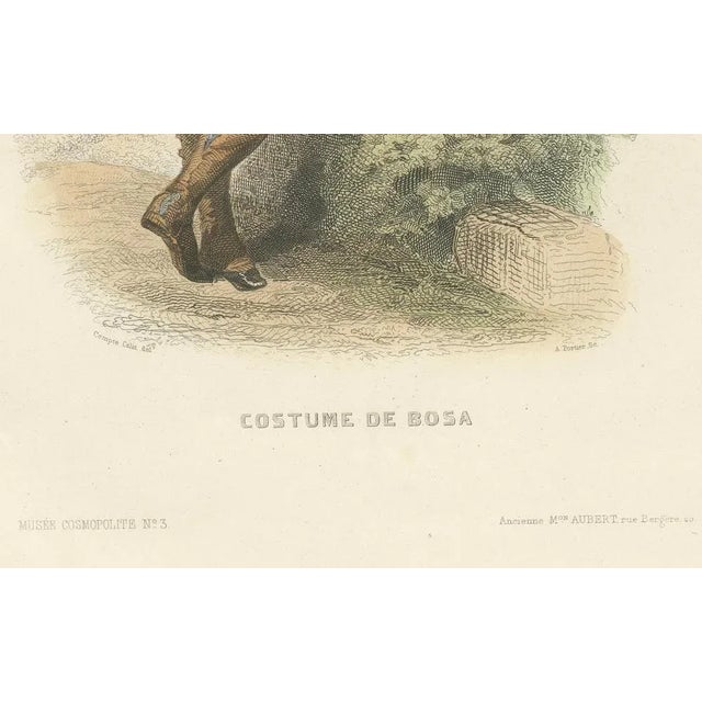 Sardinian Man Costume Print Bosa Italy 1853 by Compte-Calix – Hand-Colored Lithograph This characterful antique print...