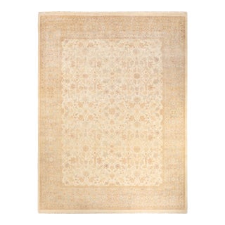 Eclectic, One-of-a-Kind Hand-Knotted Area Rug - Ivory, 9' 0" x 12' 3" For Sale