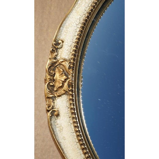Wood Vintage French Original Paint Convex Butlers Wall Mirror, 1940s For Sale - Image 7 of 12