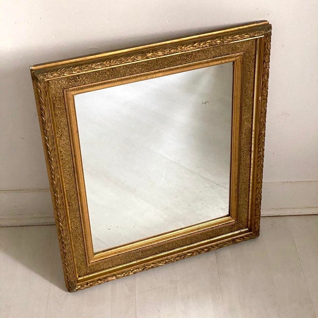 Small Louis XVI Style Mirror in Wood and Gilded Stucco, 1920s For Sale - Image 3 of 12