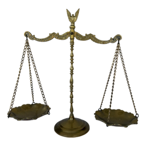 Vintage Brass Balance Scale With Bald Eagle Finial, 16.5”