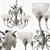 A refined vintage chandelier featuring an elegant floral silhouette with handcrafted metal leaves, curved decorative arms,...