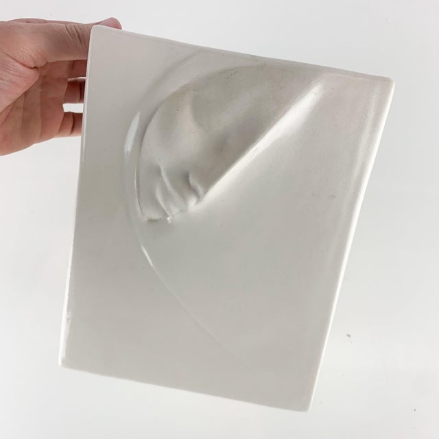 Vintage Sara Lund Style Yanny 1988 Porcelain 3d Face Vase Sculpture Pottery For Sale - Image 11 of 11