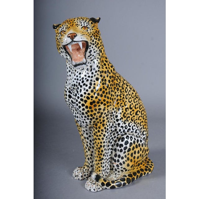 Ceramic Leopard with Broken Foot For Sale - Image 7 of 18