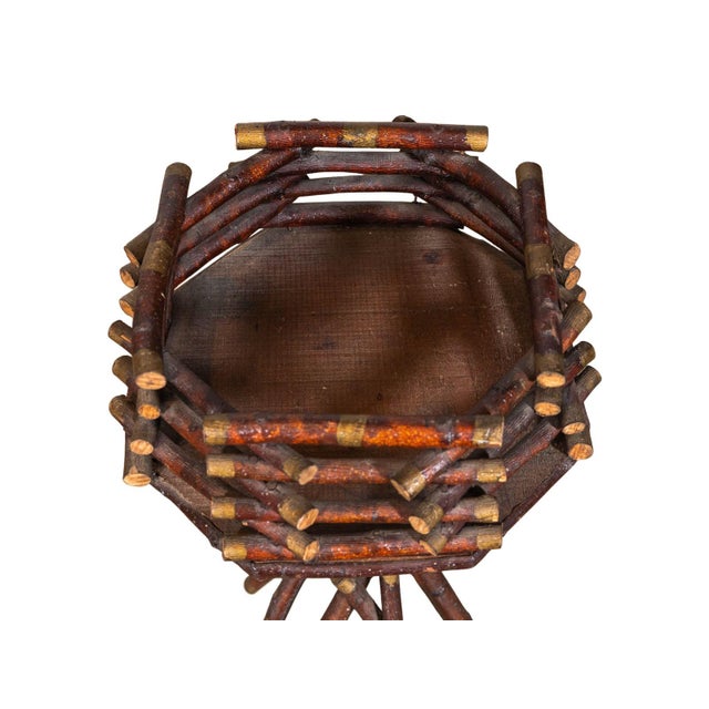 American Vintage Round Twig Table For Sale - Image 3 of 4