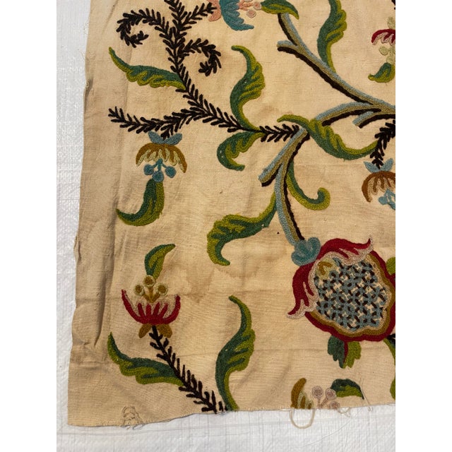 Textile Mid-19th Century Antique Decorative Crewelwork Fragment Piece For Sale - Image 7 of 9
