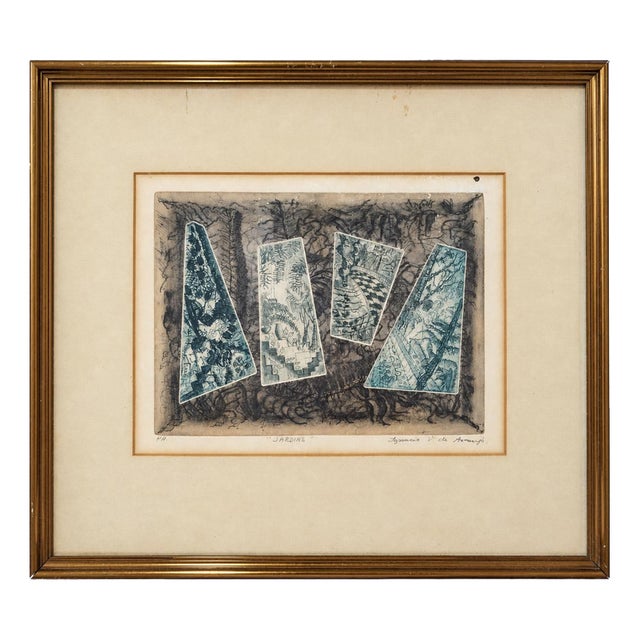 Ignacio V. De Araujo, Gardens, Color Engraving on Paper, Framed For Sale