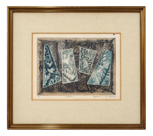 Ignacio V. De Araujo, Gardens, Color Engraving on Paper, Framed