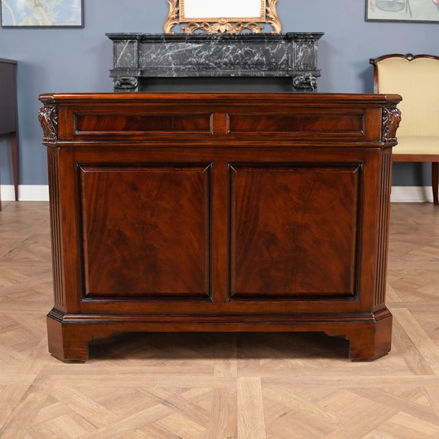 Penhurst Mahogany Desk With Green Leather For Sale - Image 9 of 18
