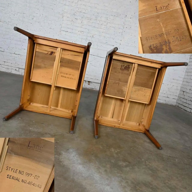 Mid-Century Modern Lane Rhythm Collection Walnut End Tables a Pair For Sale - Image 12 of 13