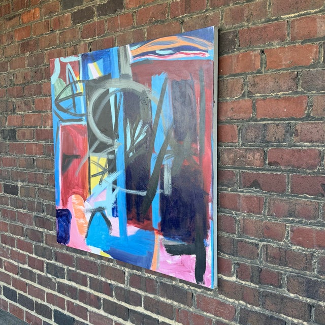 Abstract Jerry Buckvar Large Colorful Abstract Painting For Sale - Image 3 of 12