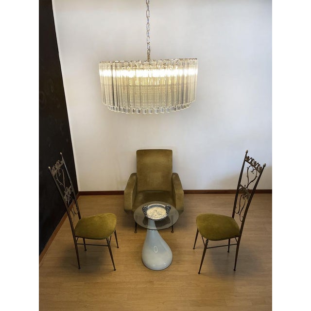 Large Triedri Murano Glass Chandelier, 1995 For Sale - Image 11 of 18