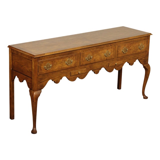 Baker Queen Traditional Oak And Walnut Sideboard Buffet For Sale