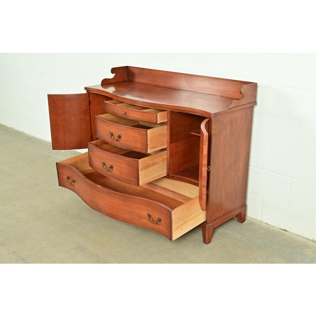 Federal Cherry Wood Serpentine Front Sideboard Buffet by Morganton, Circa 1950s For Sale In South Bend - Image 6 of 14