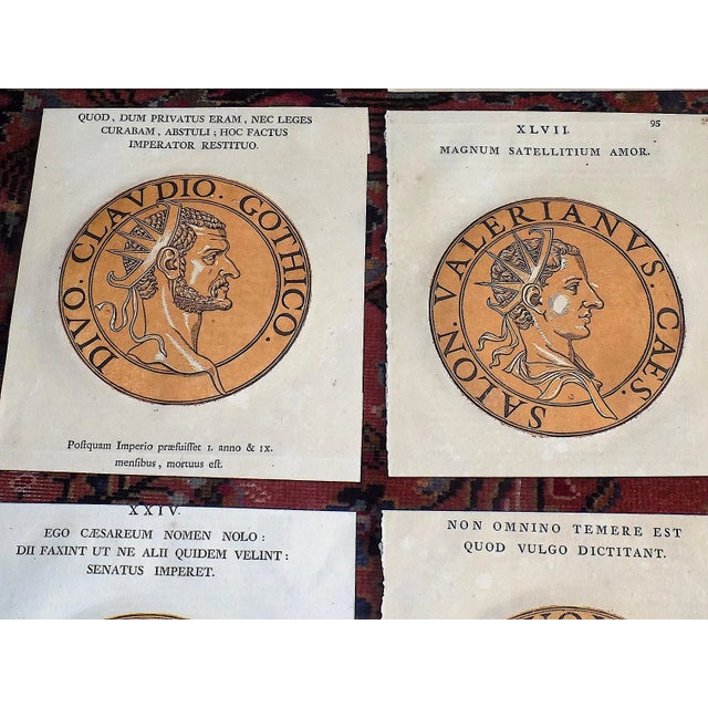 Authentic Antique Early 18th C. Hubert Goltzius Chiaroscuro Woodcut Portraits of Roman Emperors -- Set of 12 For Sale - Image 4 of 8
