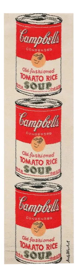 Woven Wool Campbell's Tomato Rice Rug after Andy Warhol from Ege Tæpper