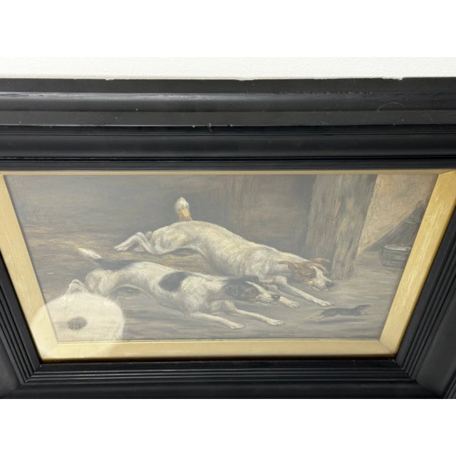 Late 19th Century British Victorian Hunting Oil Painting Jack Russell ...