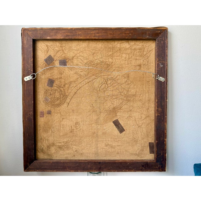 Vintage Oil on Canvas European River Town at Night For Sale - Image 13 of 14