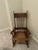 Arts & Crafts Vintage Arts & Crafts Carved Oak High-Back Rocking Chair With Cane Seat &Arms For Sale - Image 3 of 7