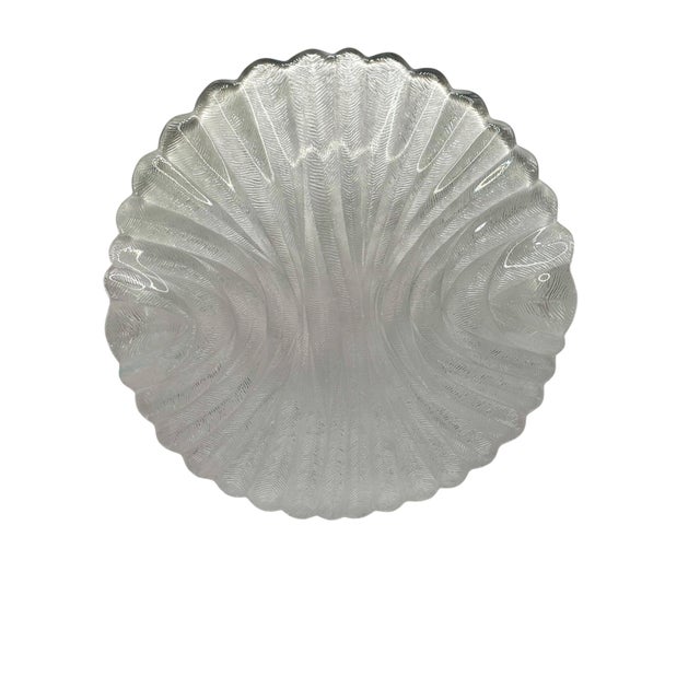 Transparent Vintage 1970s Arcoroc France "Seabreeze" Clear Glass Platter For Sale - Image 8 of 9