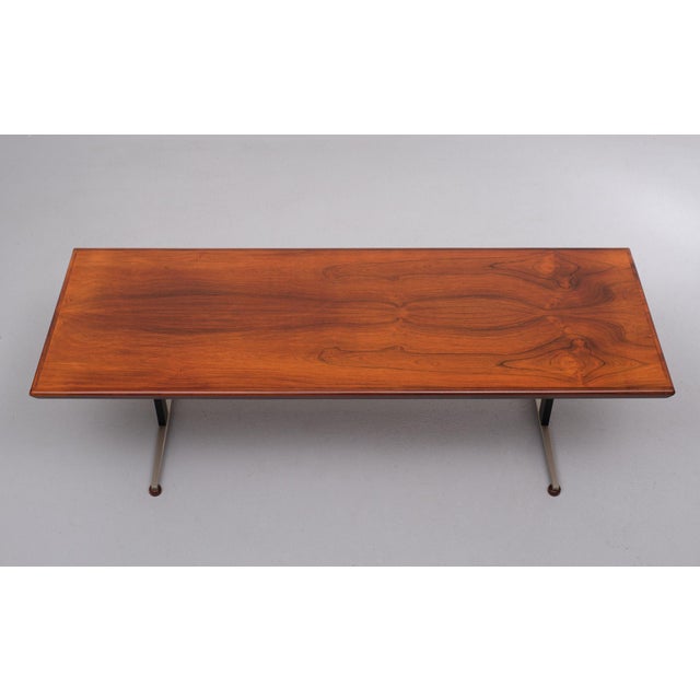 Brown Scandinavian Wooden Coffee Table, 1965 For Sale - Image 8 of 14