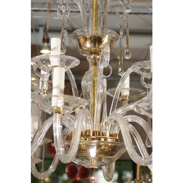 1960s 12-Light Venetian Glass Chandelier For Sale - Image 9 of 9