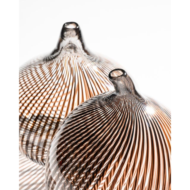 1980s Filigrana Glass Vases by Hertha Bengtson and Mario Colelli for Rosenthal, 1980s, Set of 2 For Sale - Image 5 of 15