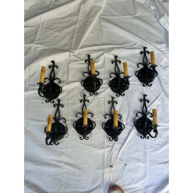 1990s 1990s Wrought Iron Candle Sconces - a Pair For Sale - Image 5 of 6