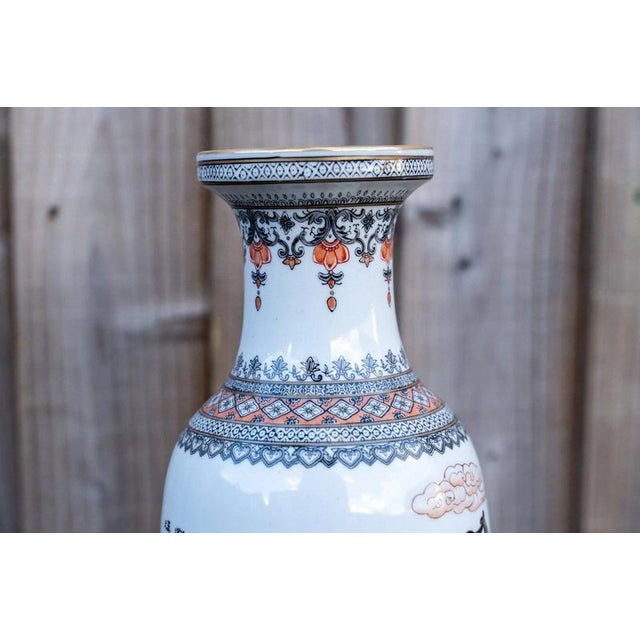 20th Century Chinese Famille Rose Grisaille & Iron Red Porcelain Vase For Sale - Image 17 of 18