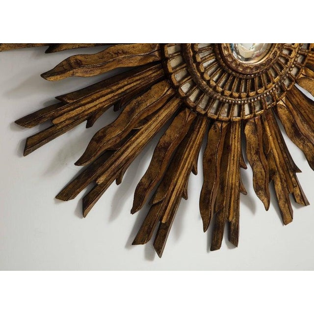 Wood Vintage Giltwood Sunburst Mirror For Sale - Image 7 of 12