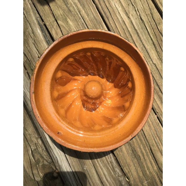 Mid 20th Century French Blue Earthenware Cake Pudding Ceramic Mold, 20th Century For Sale - Image 5 of 6