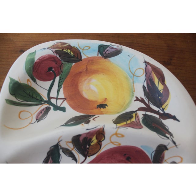Ceramic Vintage Italian Summer Fruit Ceramic Dish Two Section For Sale - Image 7 of 8