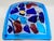 Glass Baccerini Portofino Fused Art Glass Catchall Dish – Blue & Gold Square Italian Trinket Tray For Sale - Image 7 of 8
