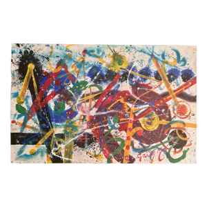 Hendrik Grise Signed Original Abstract Expressionist Vintage 1970s Painting