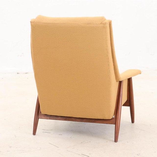 1960's Vintage Milo Baughman Mid-Century Modern Tall Back Lounge Chair and Ottoman For Sale - Image 6 of 9