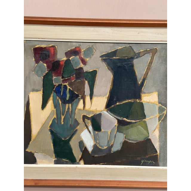 Sven Johansson, Cubist Still Life, 1960s, Oil Painting on Panel, Framed For Sale - Image 15 of 18