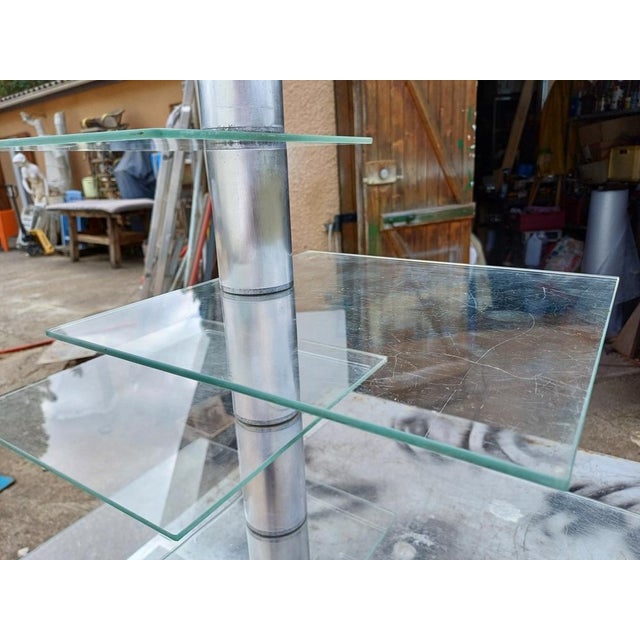 Chrome and Glass Shop Shelf Display Stand, 1970 For Sale - Image 9 of 14