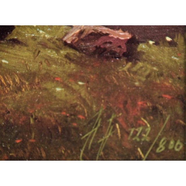 Native American Camp by a Lake & Waterfall, Limited Edition Signed Hartwig Print For Sale In San Francisco - Image 6 of 7