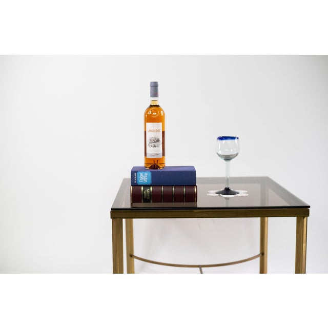 Metal Coffee Table with Smoked Glass Top, 1960s For Sale - Image 7 of 7