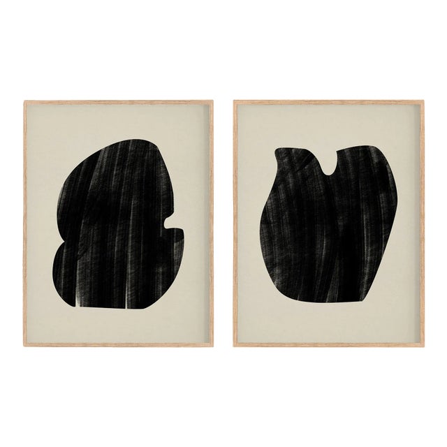 Contemporary Minimalist Abstract Prints, Framed - a Pair For Sale