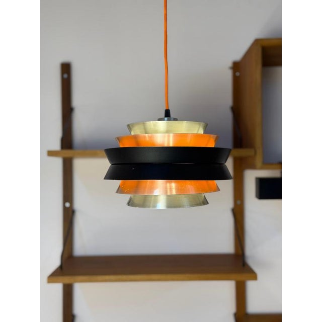 Trava Louvered Lamp in Silver, Black and Orange by Carl Thore for Granhaga For Sale - Image 11 of 11