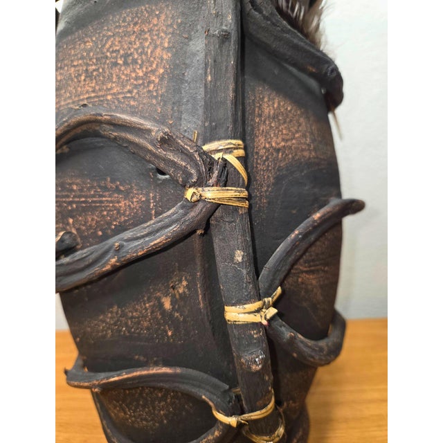 Mid 20th Century Handmade Primitive Clay Vase W/ Wrapped Vine & Feather | Tribal Boho Rustic Deco For Sale - Image 12 of 13